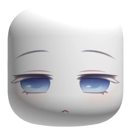 Soft Disappointment Cute Face w/ Deep Blue Eyes