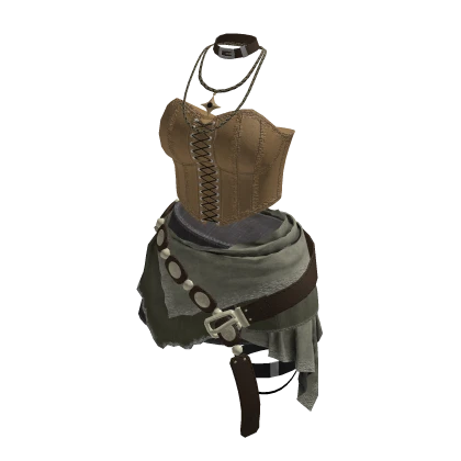 🍀Y2K Grunge Belt Skirt Outfit(Beige)