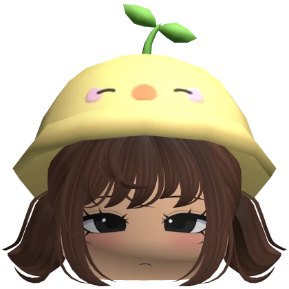 Cute Kawaii Anime Girl Pigtails w Ducky Hat 💛