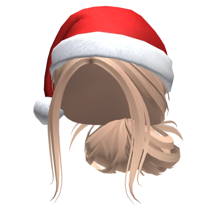 Cute Messy Bun w/ Christmas Santa Hat (Blonde)