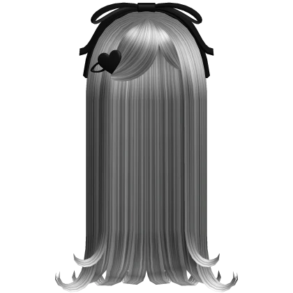 🖤 long n sweet vampire curls silver grey