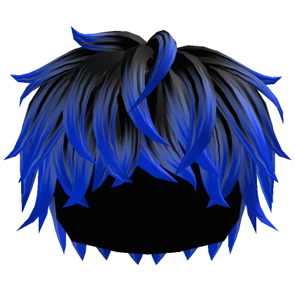 Black to Blue Fluffy Messy Anime Hair