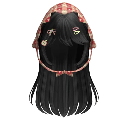 ♡ Igari Black Long Heisei Hair & Igari Bandana