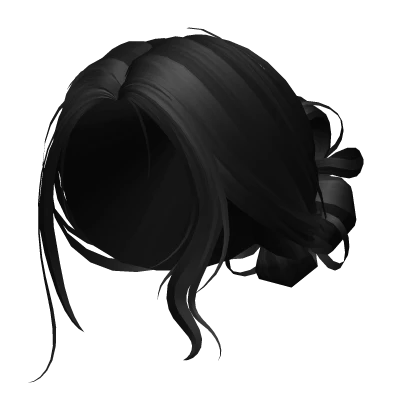 Black Messy Low Bun