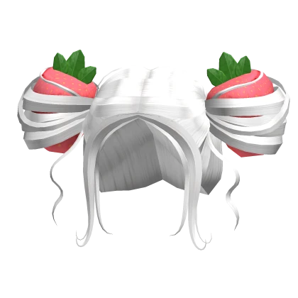 Kawaii Cute White Twin Strawberry Buns Hair