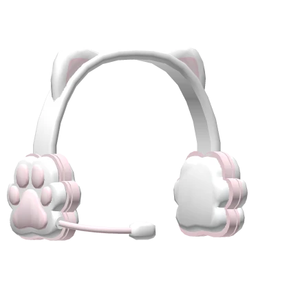 ♡ : kawaii white kitty paw gamer headphones 