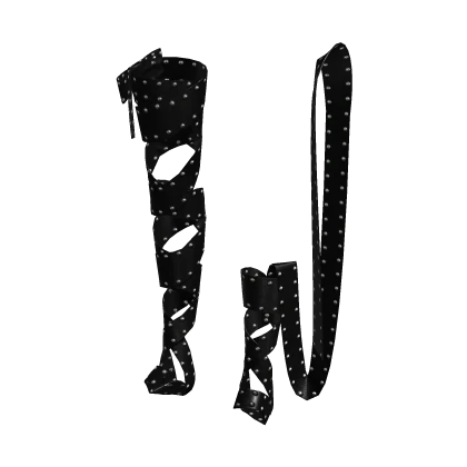(Flat Feet) Holding Black Studded Leg Strap