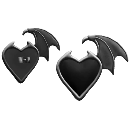 Gothic Black Heart Studs