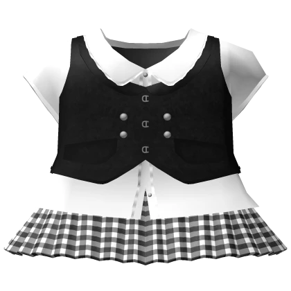 ♡ Black & White w Stripes School Uniform