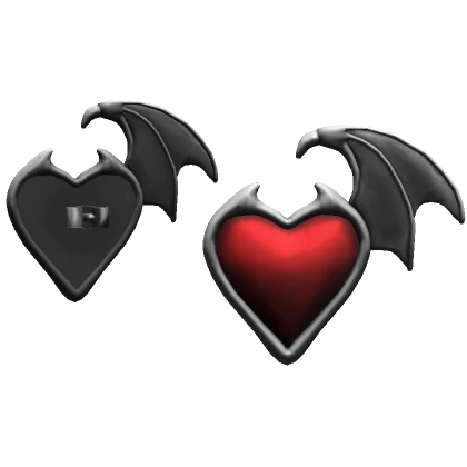 Gothic Red Heart Studs