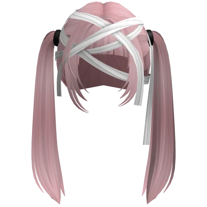 Neat Ponytails w/ Head Bandages in Pink