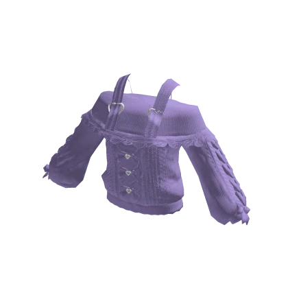 Purple Off the Shoulder Sweater with Bows