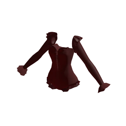 🫧 Red Gothic Ruffle Long Sleeve Top Body Suit