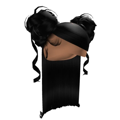 [SxZ] Sleek Half-Up Double Buns [Black]