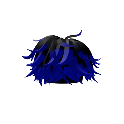 Messy Cool Fluffy Anime Boy Hair [Black to Blue ]