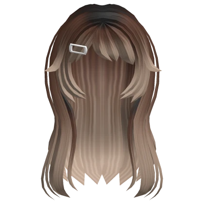 Anime Messy Layered Clipped Hair Brown Ombre