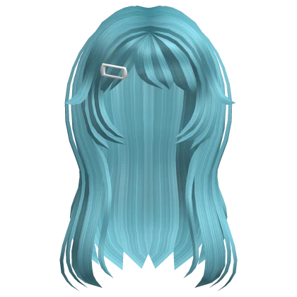 Anime Messy Layered Clipped Hair Blue