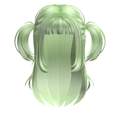 Anime Layered Half Up Messy Pigtails Green