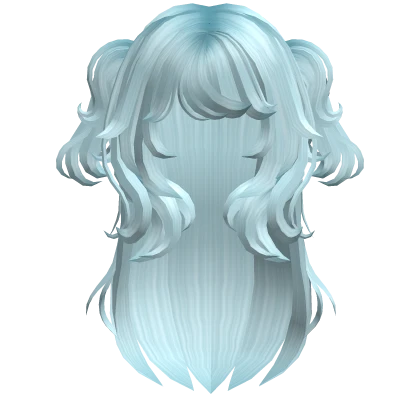 Soft Fluffy Anime Half up Pigtails Light Blue