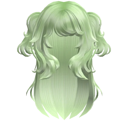 Soft Fluffy Anime Half up Pigtails Green