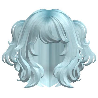 Soft Fluffy Anime Layered Hair Pigtails Light Blue