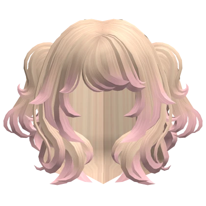 Soft Fluffy Anime Layered Pigtails Blonde to Pink