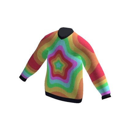 Oversized Y2K Star Sweater (Rainbow)