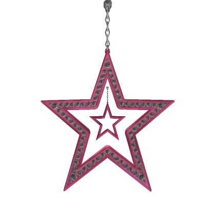 Rhinestone McBling Star Earrings | Pink