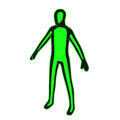 Black Green Double Outline Full Avatar (+ Head)