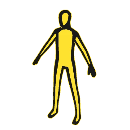 Black Yellow Double Outline Full Avatar (+ Head)