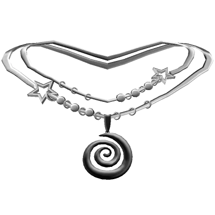 Grunge Spiral Star Necklace (Dark Grey)