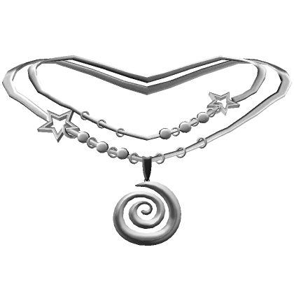 Grunge Spiral Star Necklace (Silver)