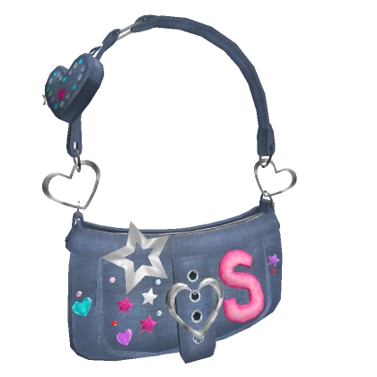 Y2K Denim Heart Purse