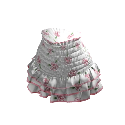 BB White Floral Ruffled Miniskirt Romantic Girl