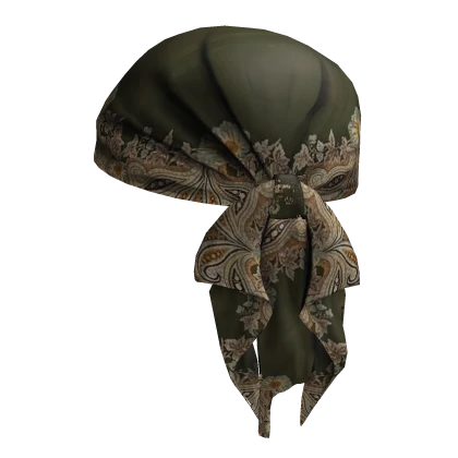 Bandana in Patterned Green