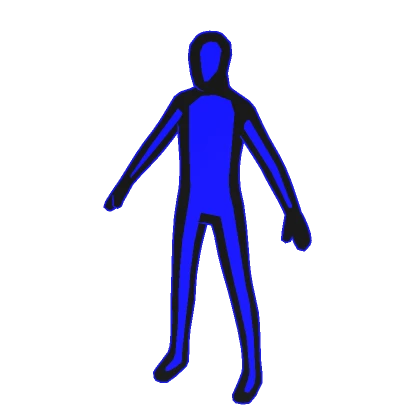 Black Blue Double Outline Full Avatar (+ Head)