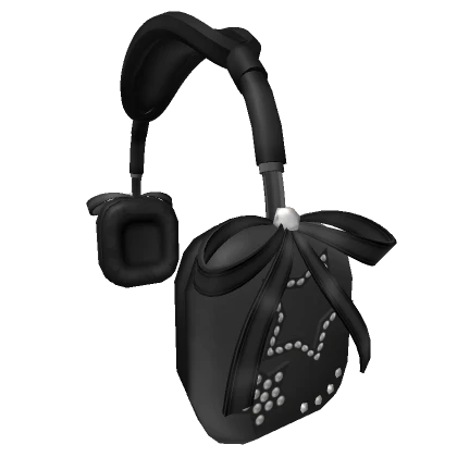 Cute Black Star Headphones With Ribbon