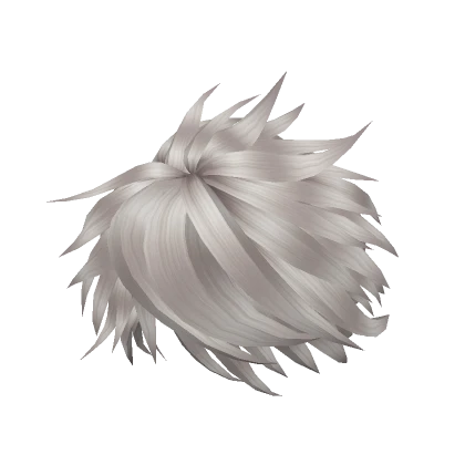 Matte White Messy Hairstyle Anime Fluffy