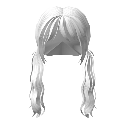 Curly Wavy Pigtails in White Hair