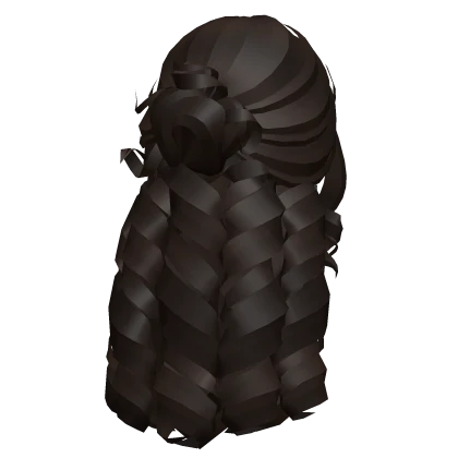 Tropical Summer Curly Hair w/ Bun (Dark Brown)