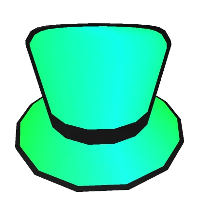 Cartoony Green & Blue Top Hat