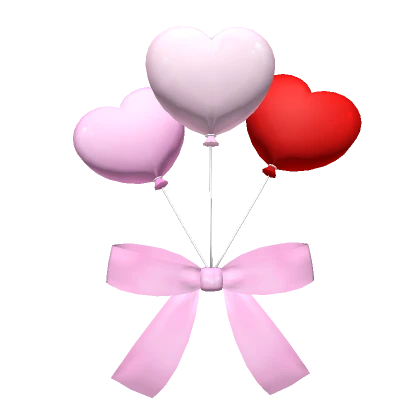 Pink Bow Full of Valentine Heart Balloons