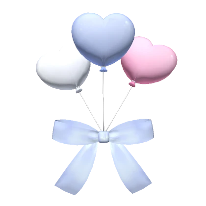 Blue Bow Full of Heart Balloons