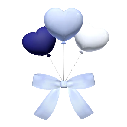 Blue Bow Full of Ombre Heart Balloons