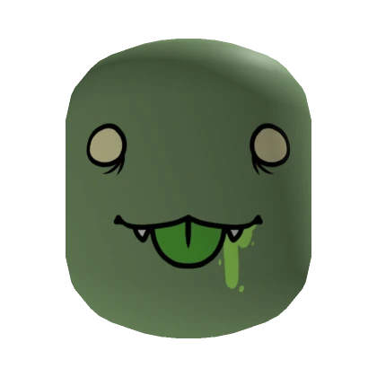 Small Cute Zombie Face [Moss Green]