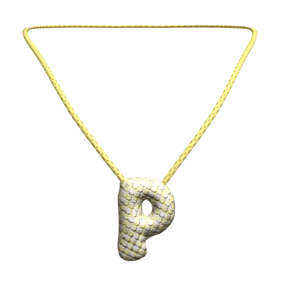Preppy Bubble Initial Necklace P 3.0 Gold