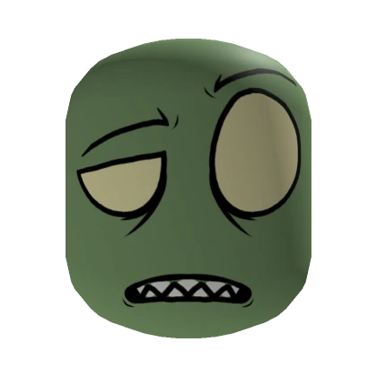 Confused Zombie Face [Moss Green]