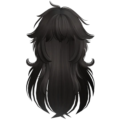 messy cute anime wolfcut in dark brown