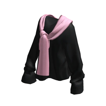 cute cozy tie knit sweater (black & pink)