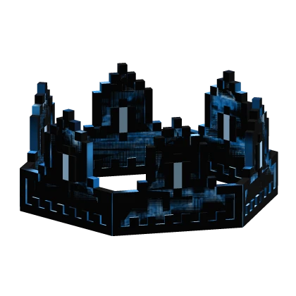 Black Water Blue Animated Glitch 8-Bit Crown